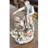 Capodimonte group, Sportsman, 39cm.