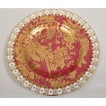 Royal Crown Derby plate, Gold Aves pattern, diameter 27cm,