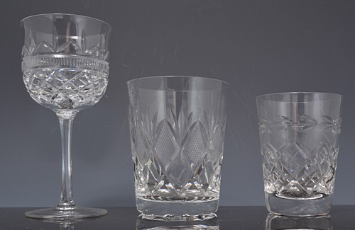 Part suite of table glassware and other table glassware.