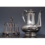 Electroplated three-piece tea set, by Arcade Plate and other plated wares.