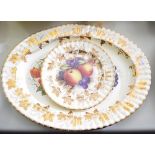 A & L bone china dinner service, decorated with fruit.