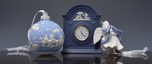 Collection of Wedgwood blue Jasper ware.