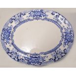 Keeling & Co printware meat plate, 56cms, Burleigh ware meat plate and a glazed terracotta pancheon,