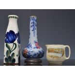 Staffordshire treacle glazed character jug - "Ally Soper", 17cms, a pair of ironstone bottle vases,