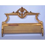 Continental bedstead, gilt composition headboard, with scrolled cresting, scrolled uprights,
