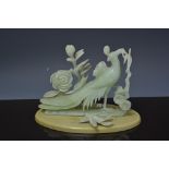 Chinese jadeite model of a Asiatic pheasant, 17cms.