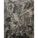 After Daniele De Vollaterra, "The Descent from the Cross"  engraving, 76 x 50cms and after Rafael,