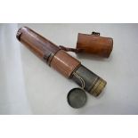 Leather sleeved brass telescope, Ross, London, No. 62304.