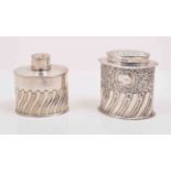 A Victorian oval silver tea caddy, by Nathan and Hayes, Birmingham 1893,