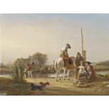 William Frederick Witherington
Waiting for the Ferry,
signed,
oil on relined canvas,