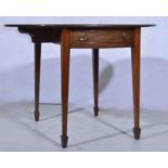 A George III mahogany Pembroke table, oval top with a moulded edge,