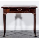 A George III style mahogany card table, 19th Century,