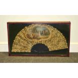 A Victorian faux tortoiseshell and lacework fan,