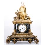 A Louis Philippe ormolu marble and ivory mantel clock,