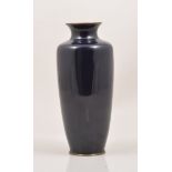 A Japanese cloisonne rich blue ground shouldered vase,