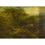 Henry James Holding
Autumn landscape with a figure and two horses,
signed and dated 1867,