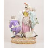 A Meissen porcelain group, late 19th Century, The Noble Decision, after J C Schonheit,