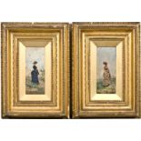 Francesco Miralles y Galup
Young Ladies, each in a landscape setting, a pair
both signed,