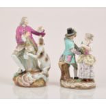 A Meissen figure, August the Strong with his hunting dog, 19th Century,