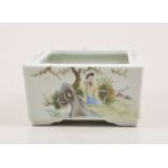 A Chinese famille rose oblong shape jardiniere, bearing Qinlong six character seal mark,
