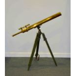 A lacquered brass 3" astronomical telescope, Broadhurst, Clarkson & Co.