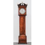 A mahogany longcase clock, circular silvered dial, signed Jno Fray, London,