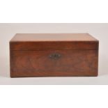 A Victorian rosewood box, white metal and mother of pearl inlay, 22cm, a mahogany box,