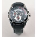 A gentleman's Jaguar chronograph wristwatch, with subsidiary dial, in a stainless steel case,