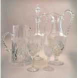 A part suite of French table crystal, St Louis, including a decanter and stopper, height 41cm,