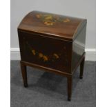 A late Victorian mahogany dome top cellarette shape canterbury, in the style of Edwards & Roberts,