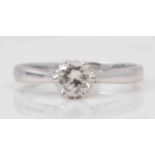 A diamond solitaire ring, brilliant cut stone, approx 0.