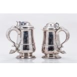 A George II silver baluster shaped tankard, by John Langlands, Newcastle 1753, moulded girdle,