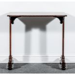 A William IV rosewood stretcher table, rectangular top with a bead moulded outline,