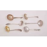 An Edwardian silver ladle shape sifter spoon, by Joseph Rogers & Sons, Sheffield 1908,