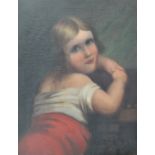 Victorian School, portrait study of a Young Girl, oil on canvas, framed, 52cm x 40cm.