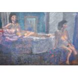 Alex Jackson,  ATD PPRBSA President RBSA 1983-87 (20th Century), nude study, crayon, signed, framed,