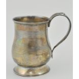 Hallmarked silver tankard, London 1848, makers mark, JS AS, 9½cm.