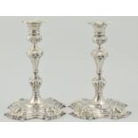 Pair of Irish cast silver candlesticks, by Royal Irish Silver Limited, Dublin 1973,