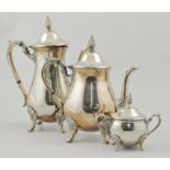 Electroplated tea service, and a quantity of other electroplated wares, (1 box).