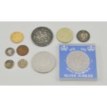 Small collection of coins, to include a Victorian sovereign 1896,