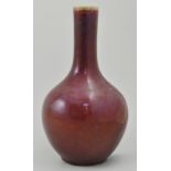 19th Century Chinese flambe glazed vase, un-marked base, height 22cm, (restored rim).