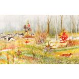 Peter Williams, Hunting Scene, watercolour, framed and glazed, 49cm x 32cm.