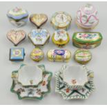 Collection of 20th Century Limoges porcelain and enamel pill boxes,