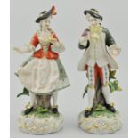 Pair of Kunst Dresden porcelain figures, together with a collection of Continental figurines (12).