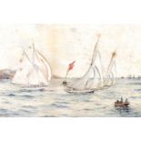 Seascape, signed and dated W Baker, 1903, watercolour, framed and glazed, 35cm x 25cm.