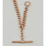 9ct gold double albert graduating guard chain, weight 52.5gms, length 36cm.