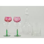 Large collection of cut glassware, to include, wine glasses, Champagne glasses, decanters etc,