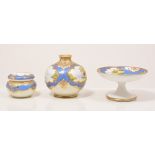 Noritake dressing table set, decorated with European river landscape views, including an oval tray,