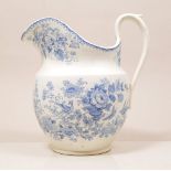 Davenport Printware jug and bowl, mid 19th Century, French Groups pattern, the jug 27cm.