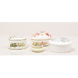 Small collection of bone china boxes, Wedgwood and Crown Staffordshire.